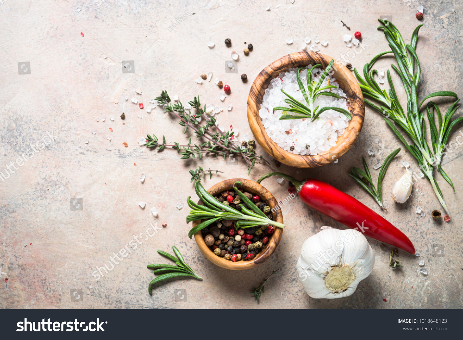 Food cooking background top view. #1018648123