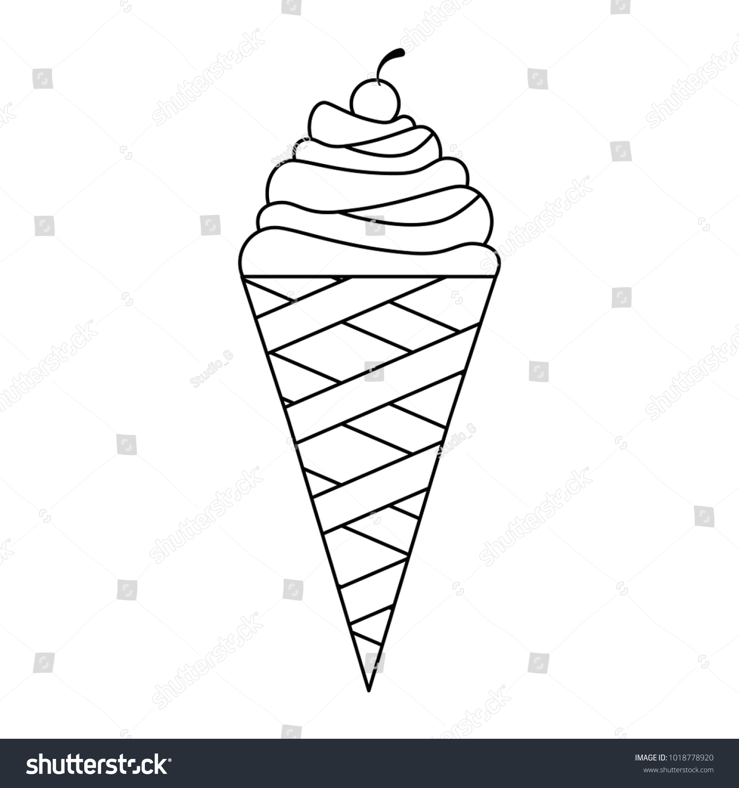 Delicious Ice Cream Icon Royalty Free Stock Vector 1018778920 