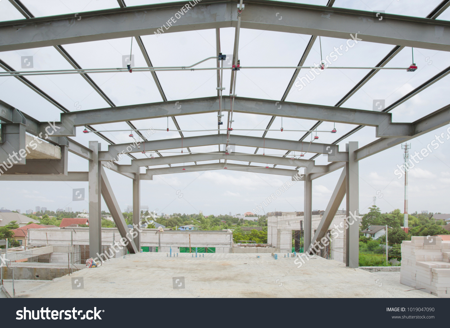 The steel structure. Steel frame structure #1019047090