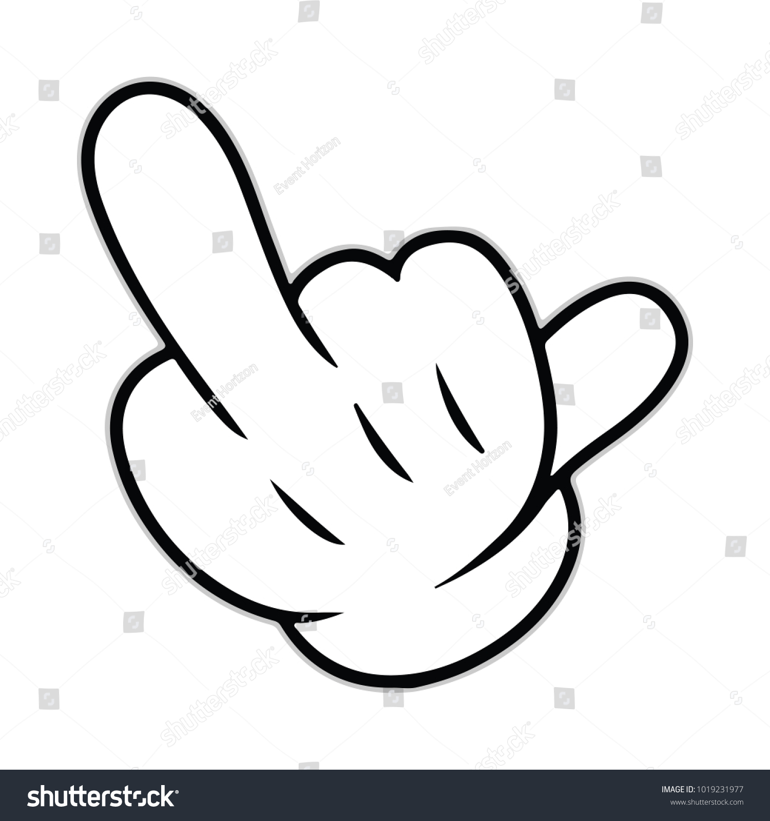 Middle Finger Icon Symbol Logo Sign Gesture Royalty Free Stock Vector 1019231977 4126