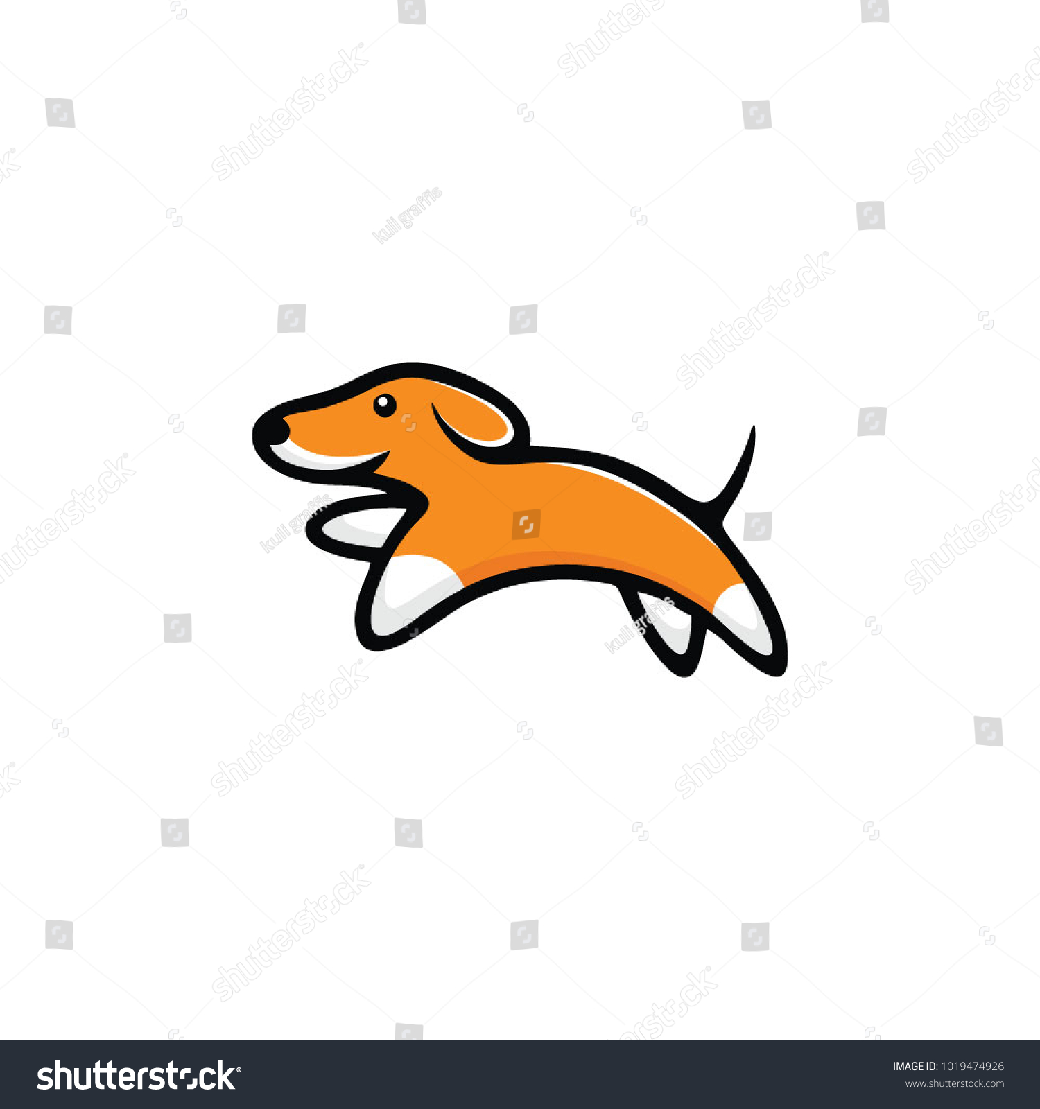 orange dog logo vector Royalty Free Stock Vector 1019474926