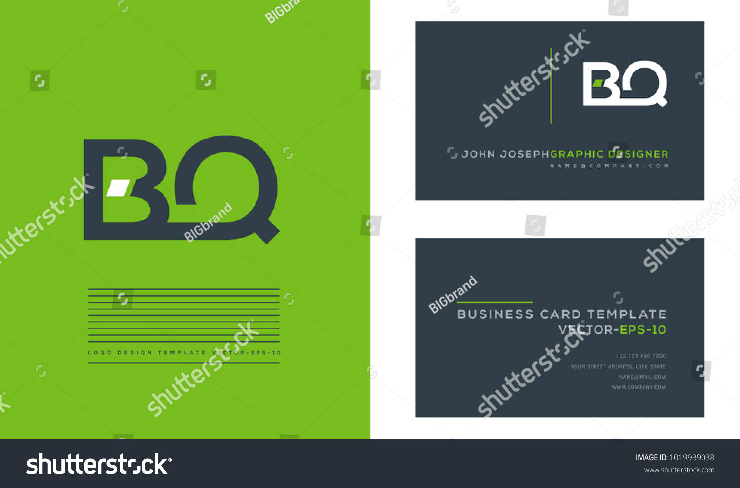 B Q, B & Q Letters Joint Logo Icon With Business - Royalty Free Stock ...