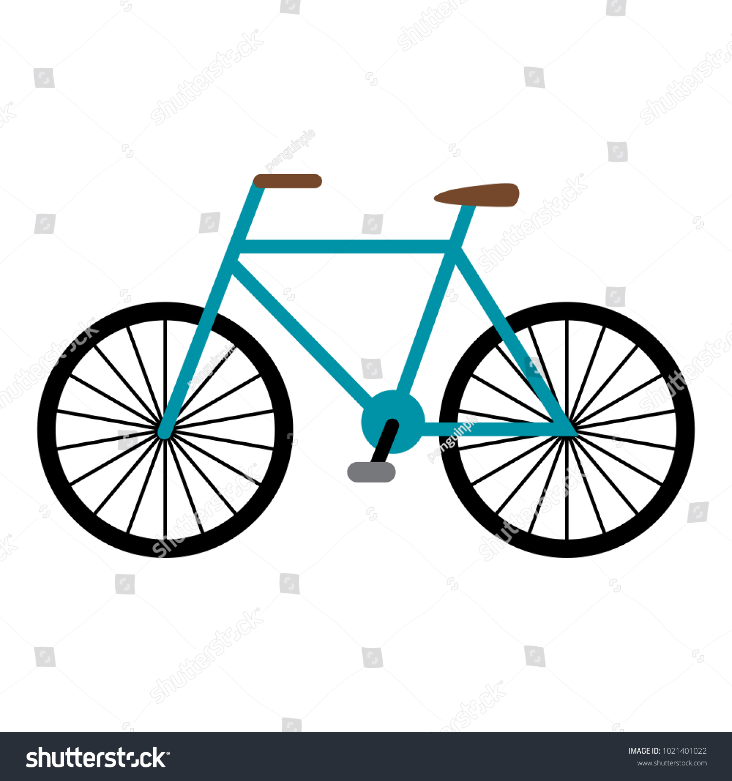 Bicycle illustration. Simple blue bike vector on - Royalty Free Stock ...