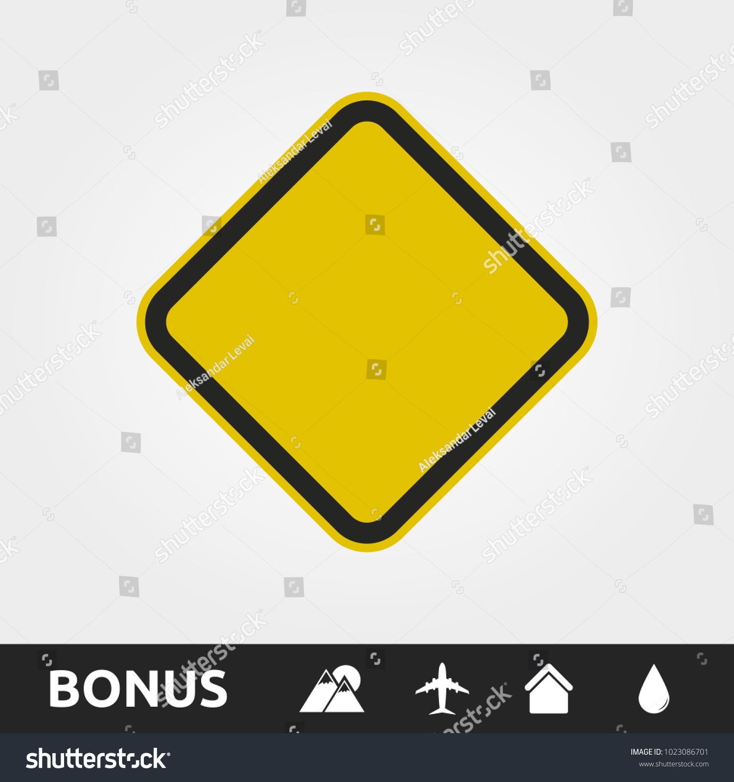 Blank Yellow Caution/Warning Square sign #1023086701