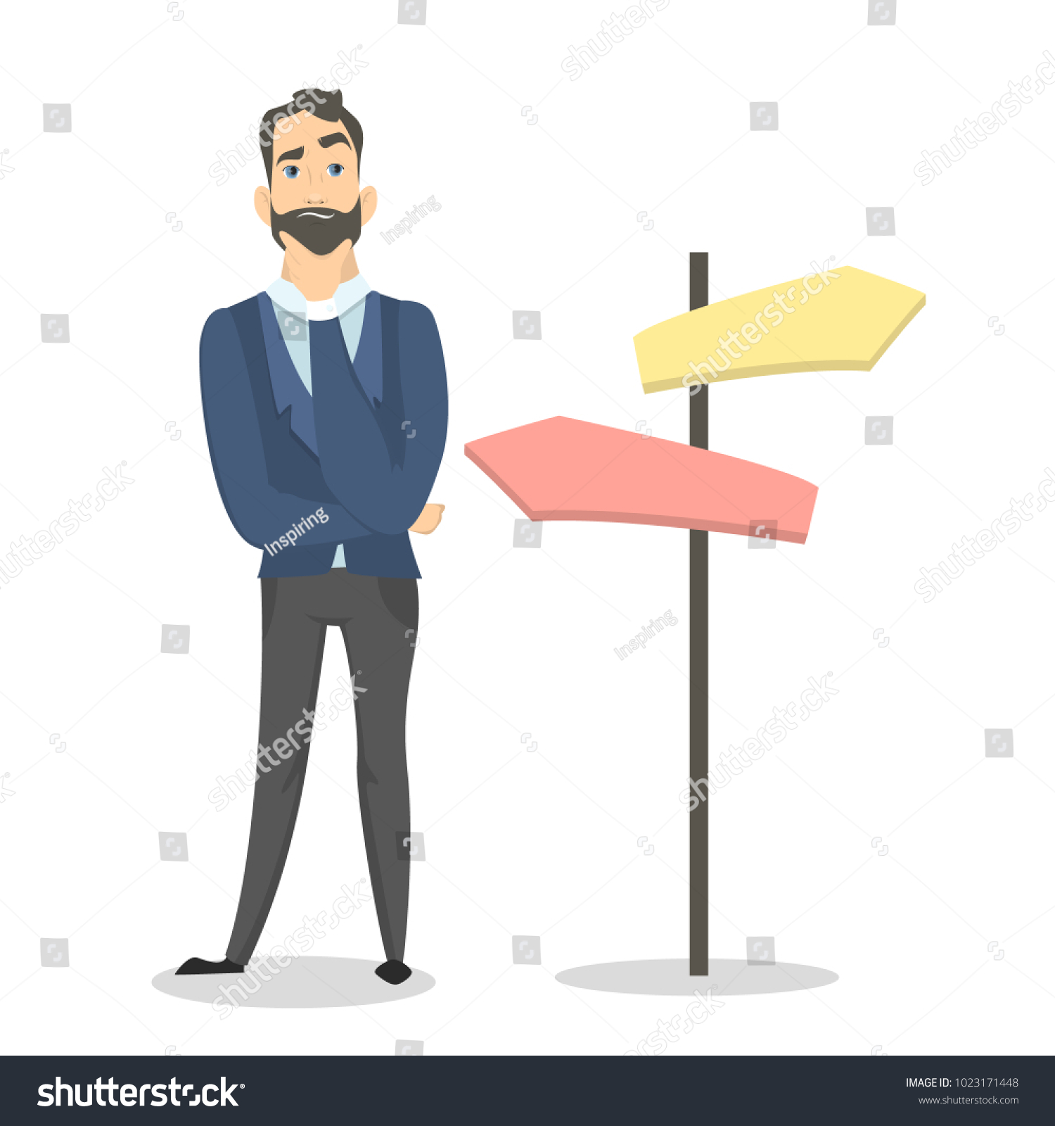 Businessman choosing the right way to go. - Royalty Free Stock Vector ...