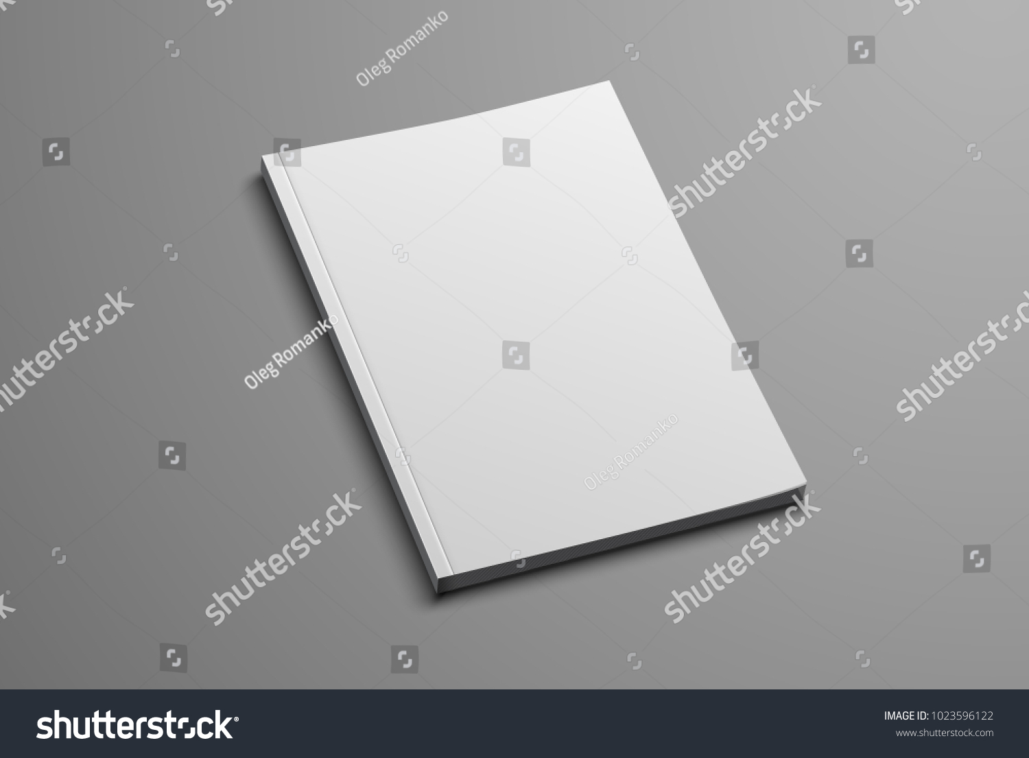 Vector mockup for the presentation of the brochure. White realistic blank of A4 and A5 catalog on a gray background #1023596122