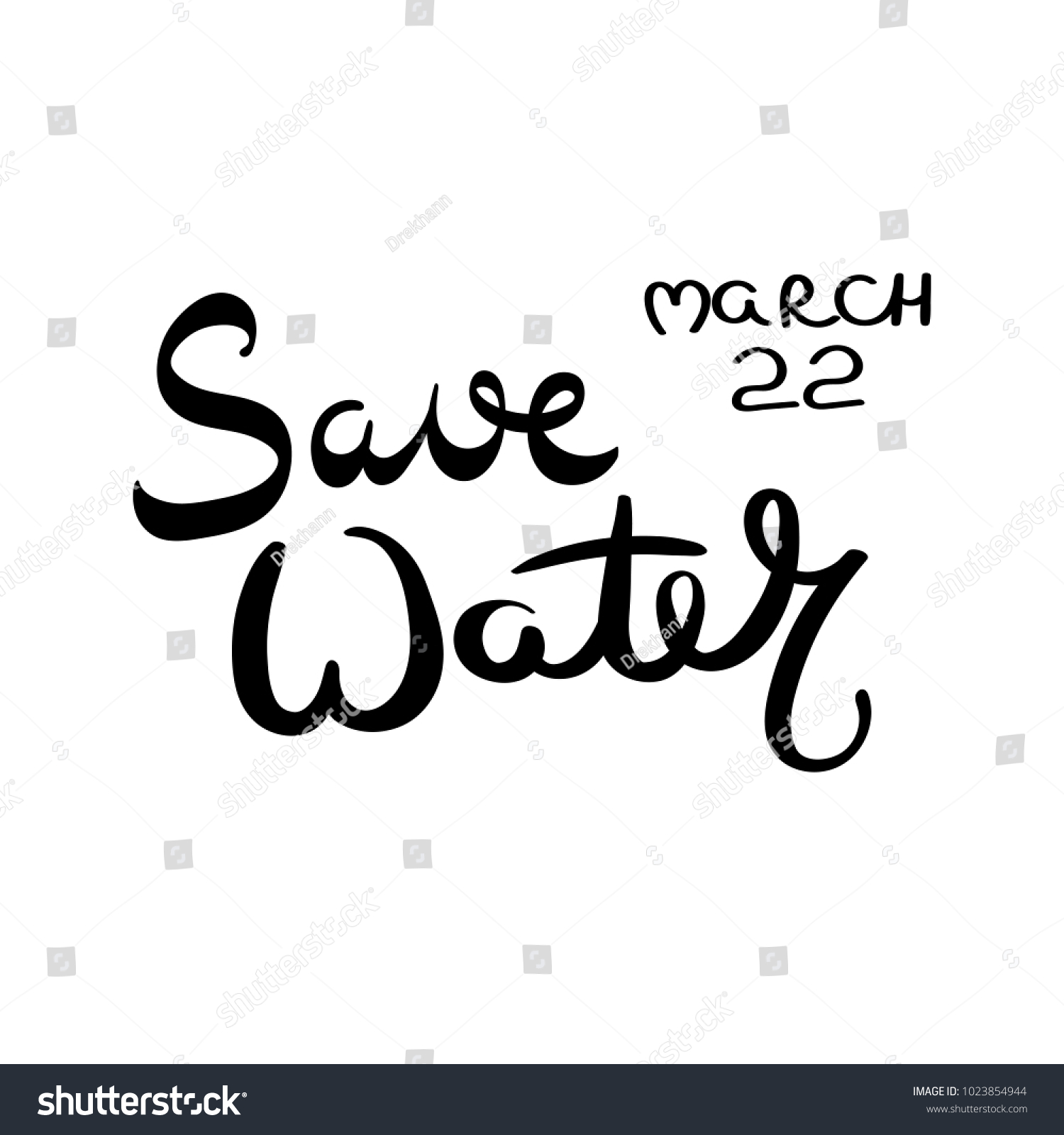 Save Water Hand Drawn Vector Lettering Phrase Royalty Free Stock