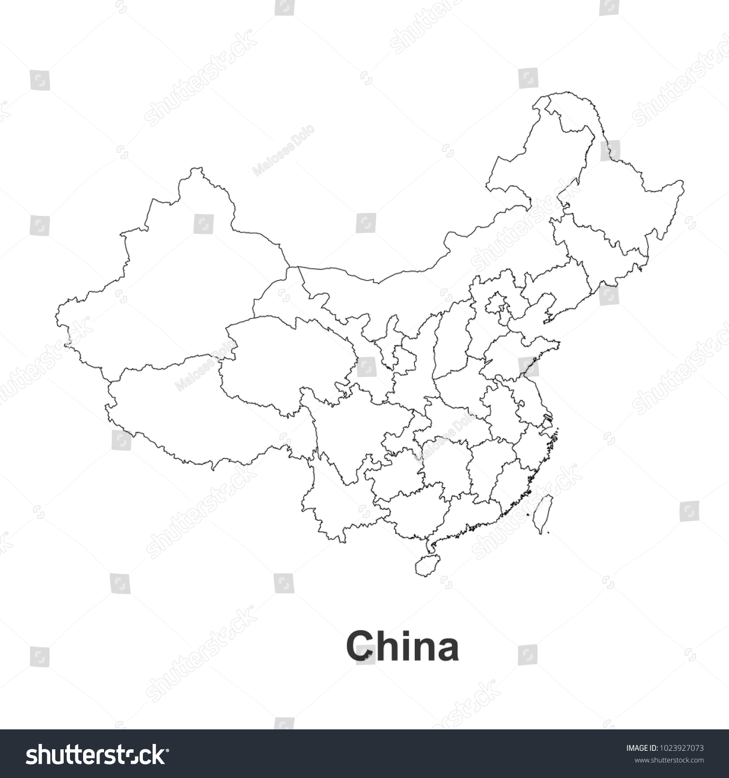 China map . vector illustration. - Royalty Free Stock Vector 1023927073 ...