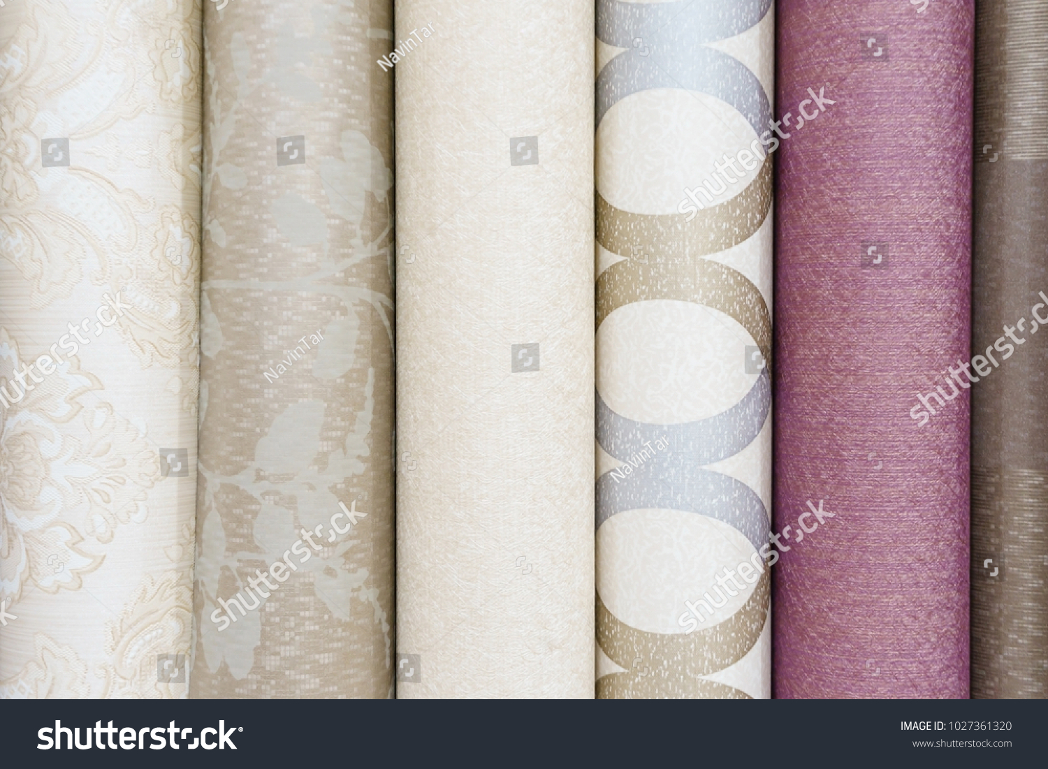 Colorful rolls of wallpaper as background #1027361320