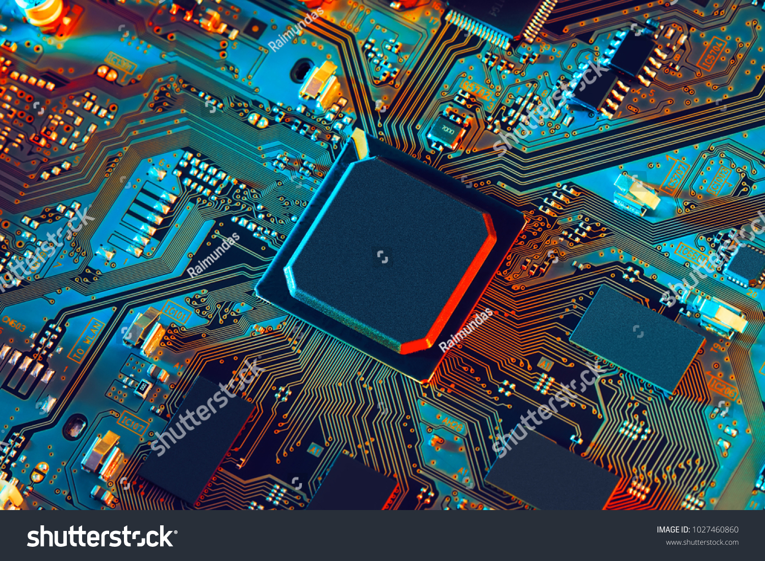 Electronic circuit board close up. #1027460860