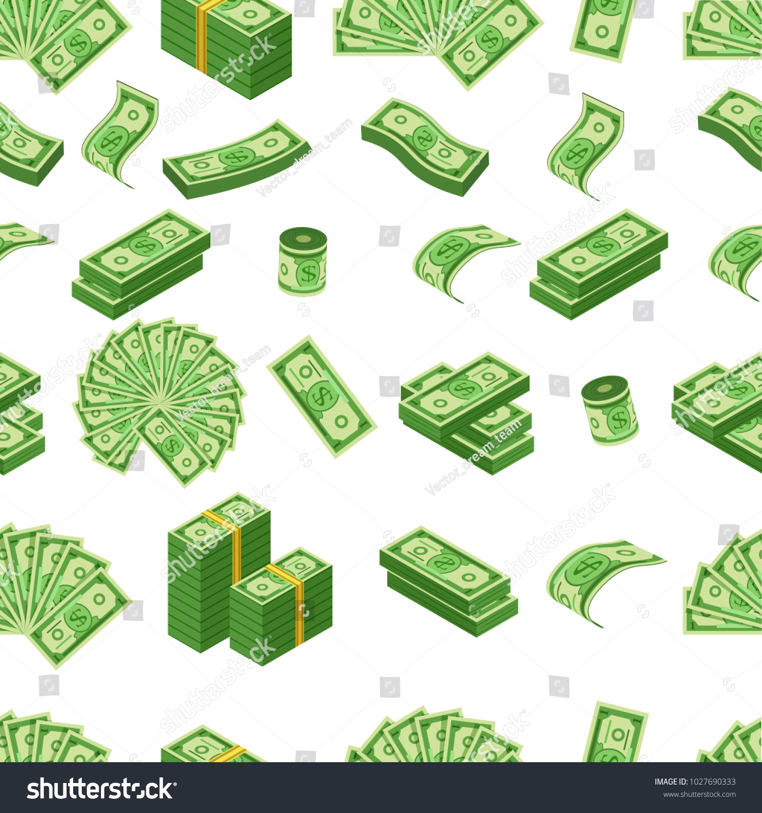Money pattern with us dollar banknote, vector illustration #1027690333