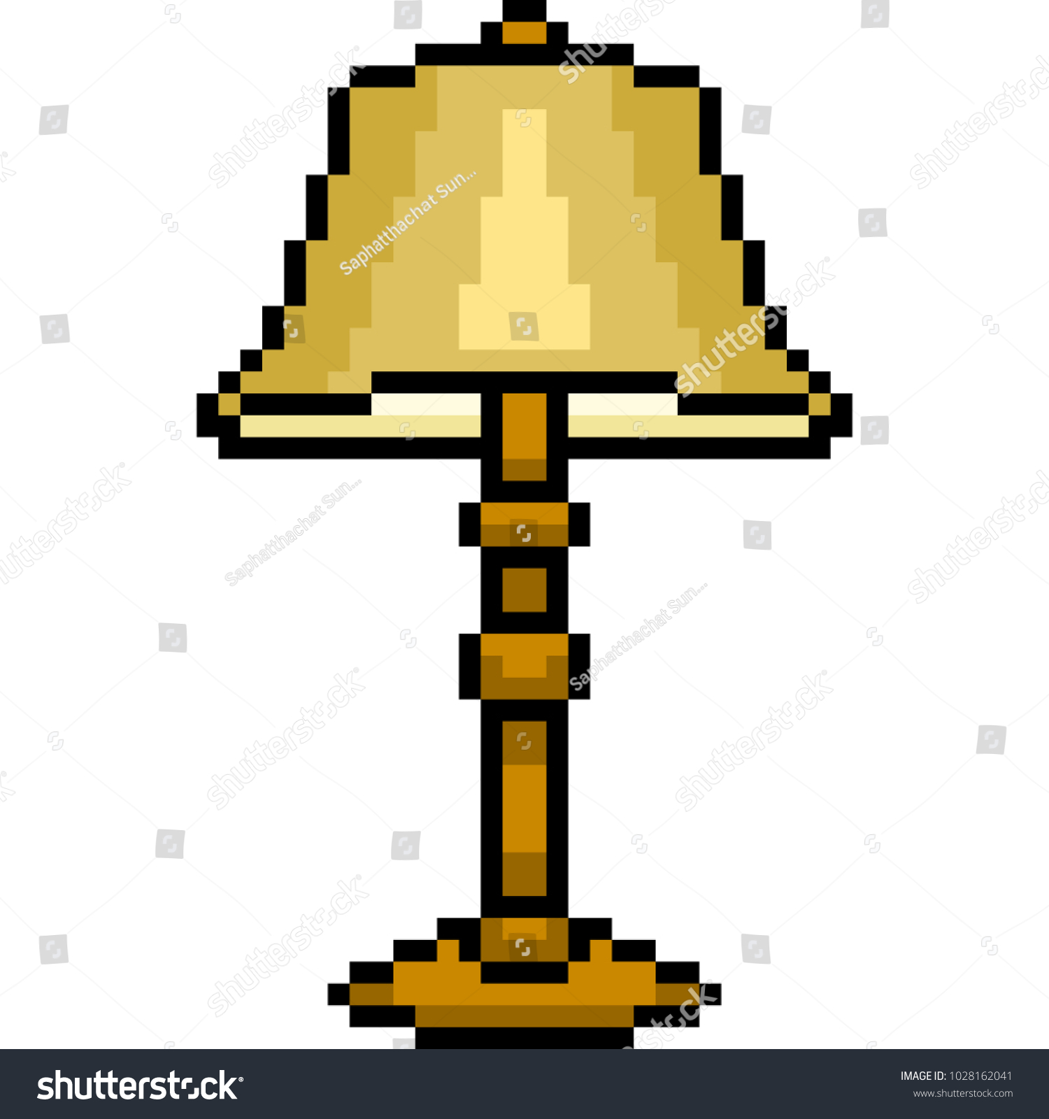 vector pixel art lamp isolated cartoon - Royalty Free Stock Vector ...