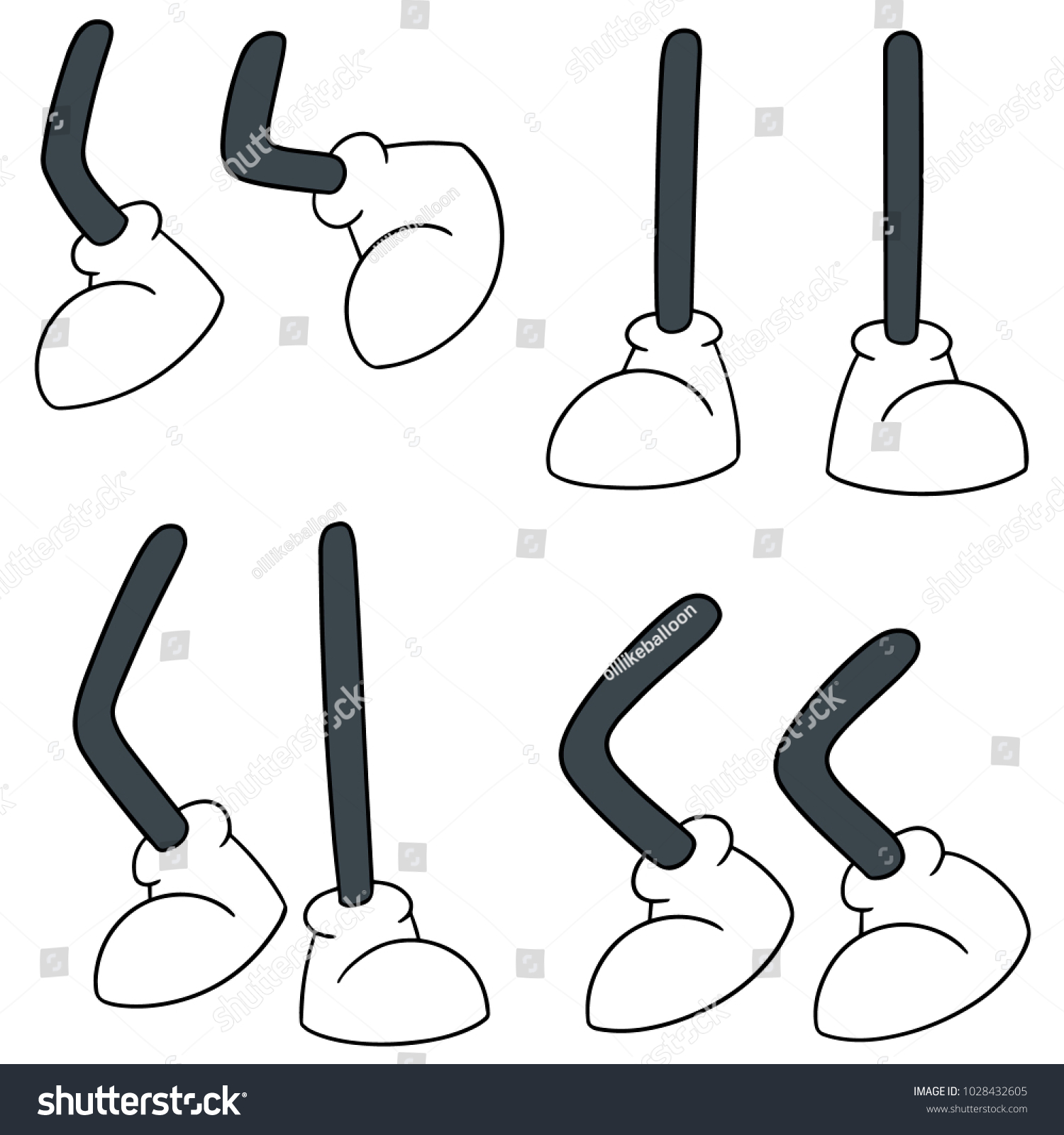 vector set of cartoon leg - Royalty Free Stock Vector 1028432605 ...