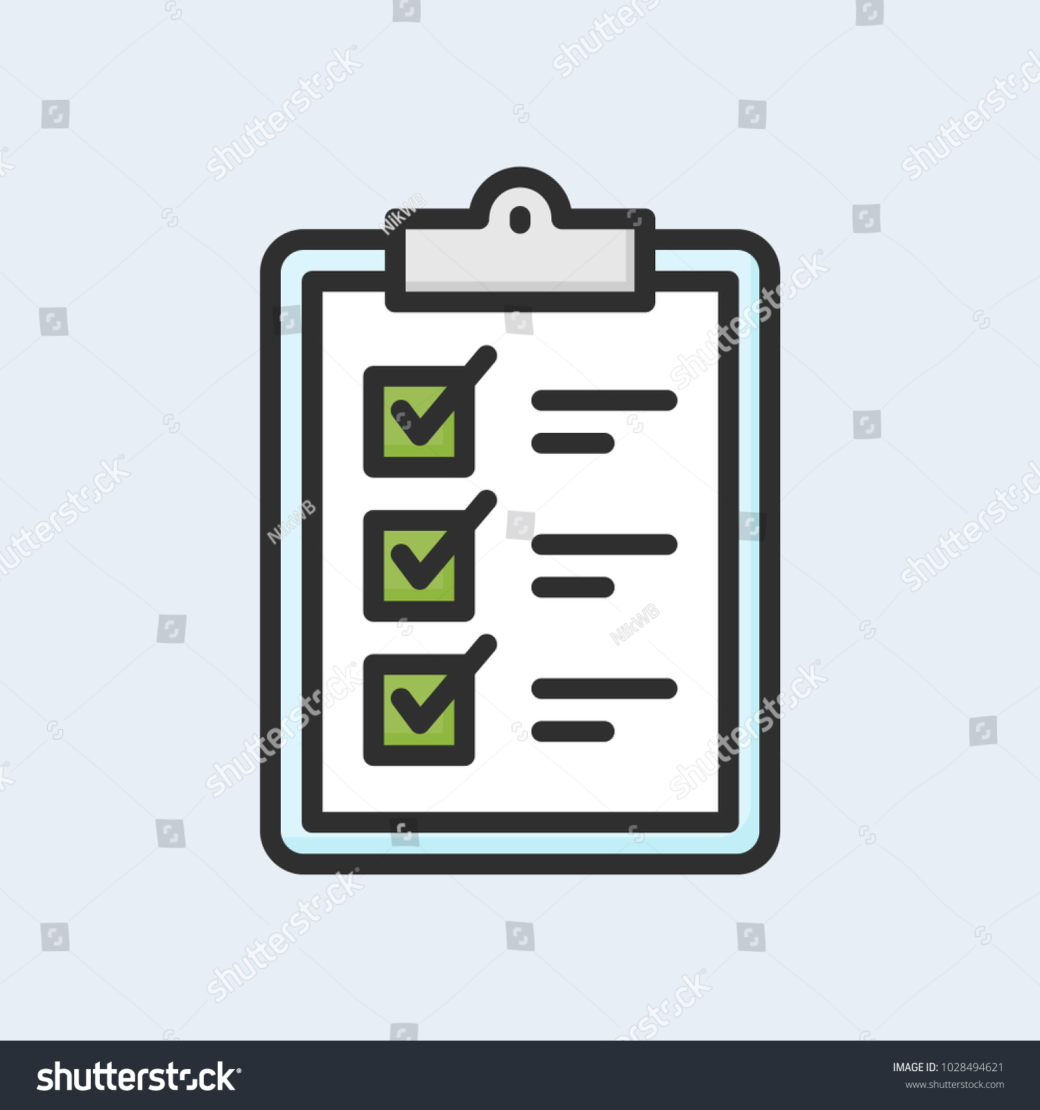 Clipboard With Green Checkmarks Design Vector Royalty Free Stock