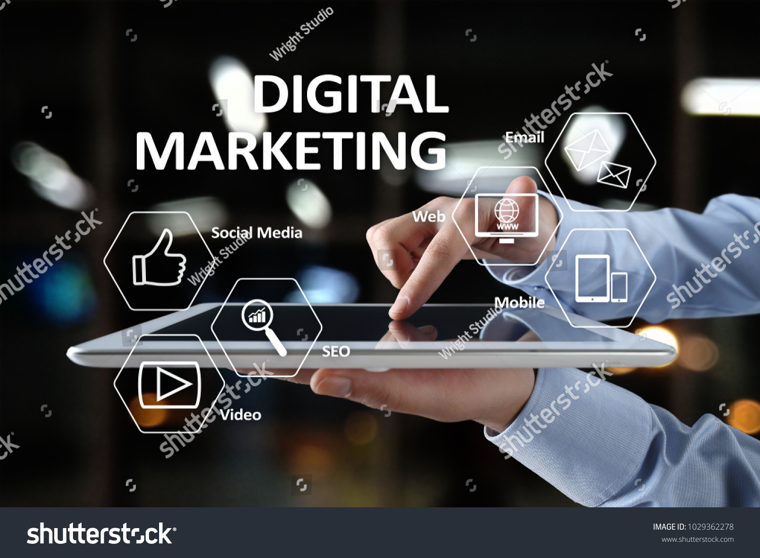 DIgital marketing technology concept. Internet. Online. Search Engine Optimisation. SEO. SMM. Advertising. #1029362278