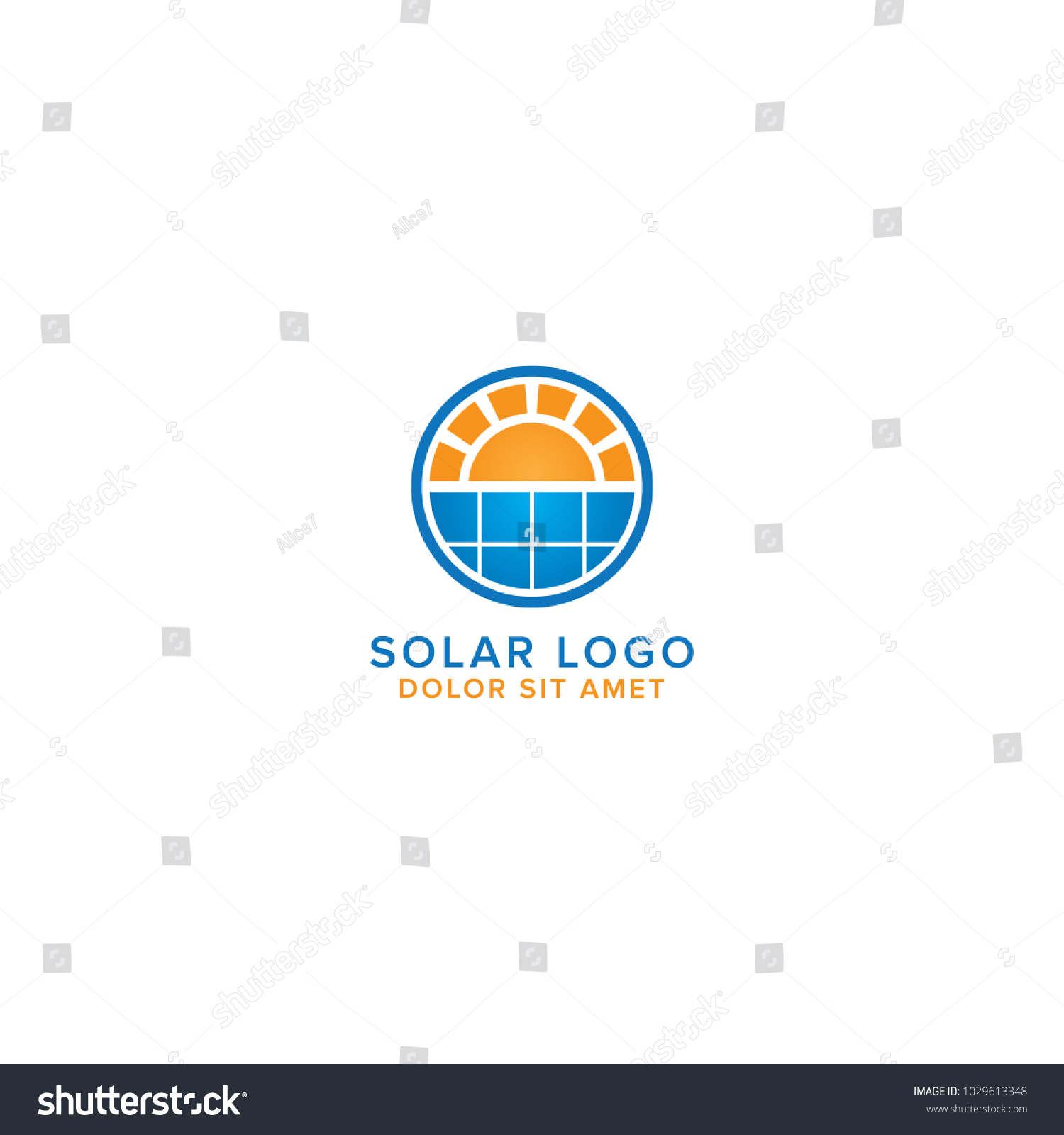 Modern Solar Energy Logo Design Vector #1029613348
