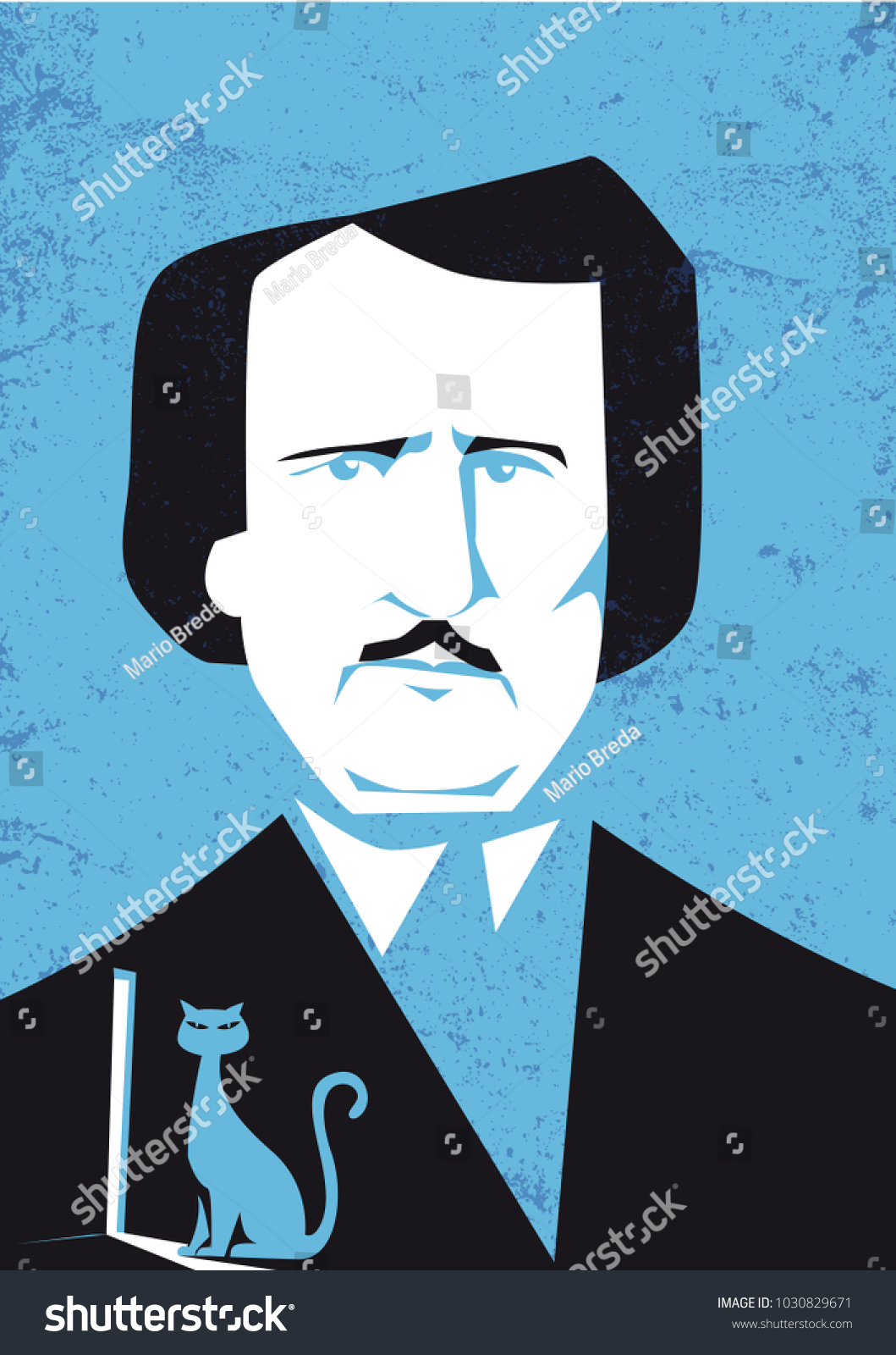 Edgar Allan Poe Vector Illustration Royalty Free Stock Vector 1030829671 4582