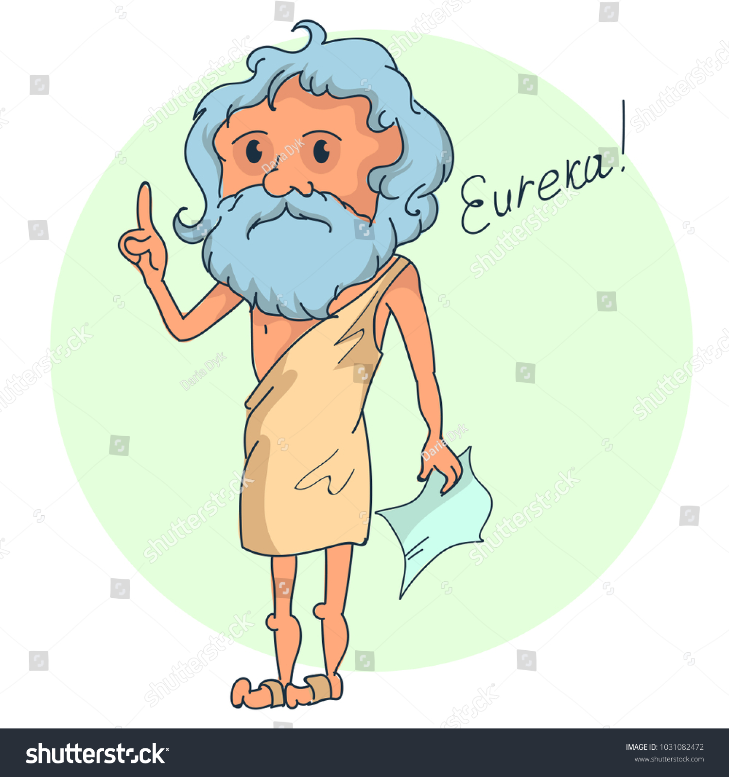 Archimedes eureka hand draw - Royalty Free Stock Vector 1031082472 ...