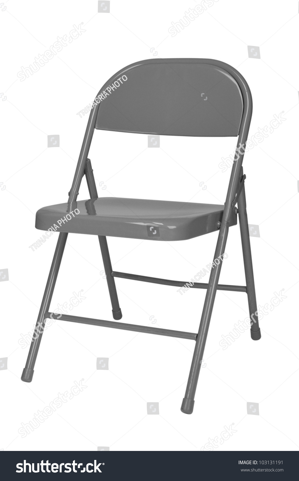Metal folding chair isolated over a white background #103131191
