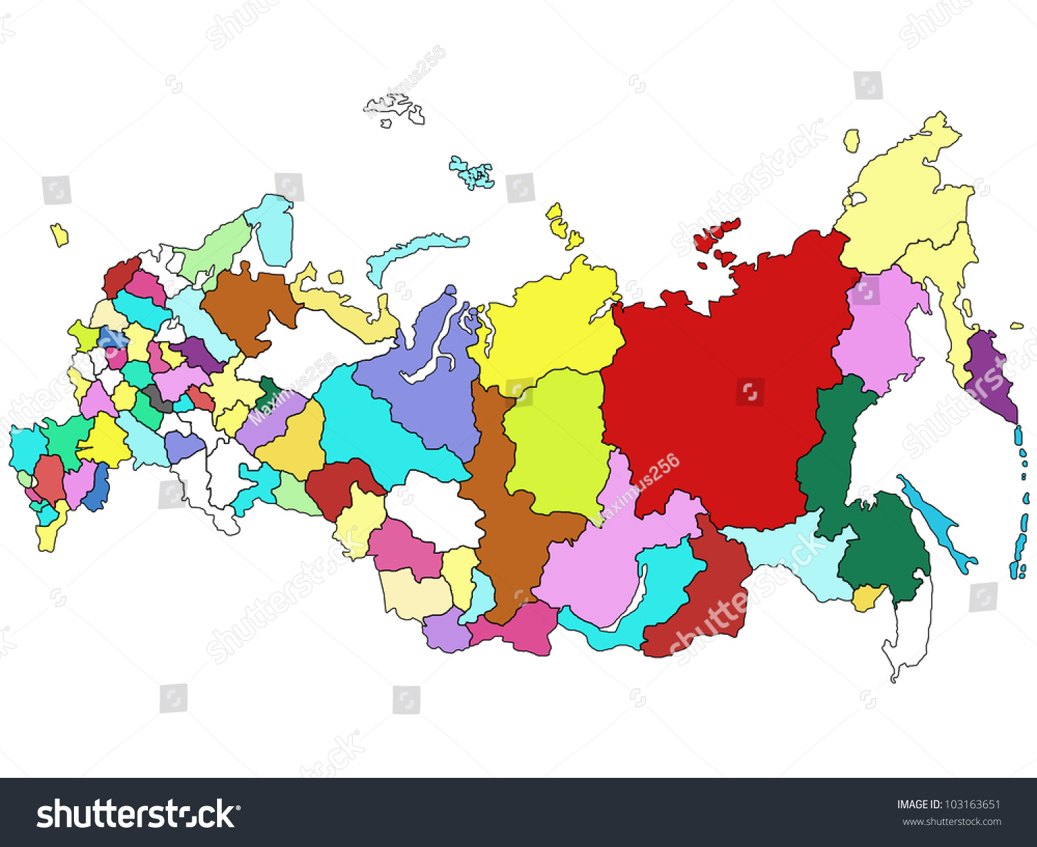 Map of Russia - Royalty Free Stock Photo 103163651 - Avopix.com