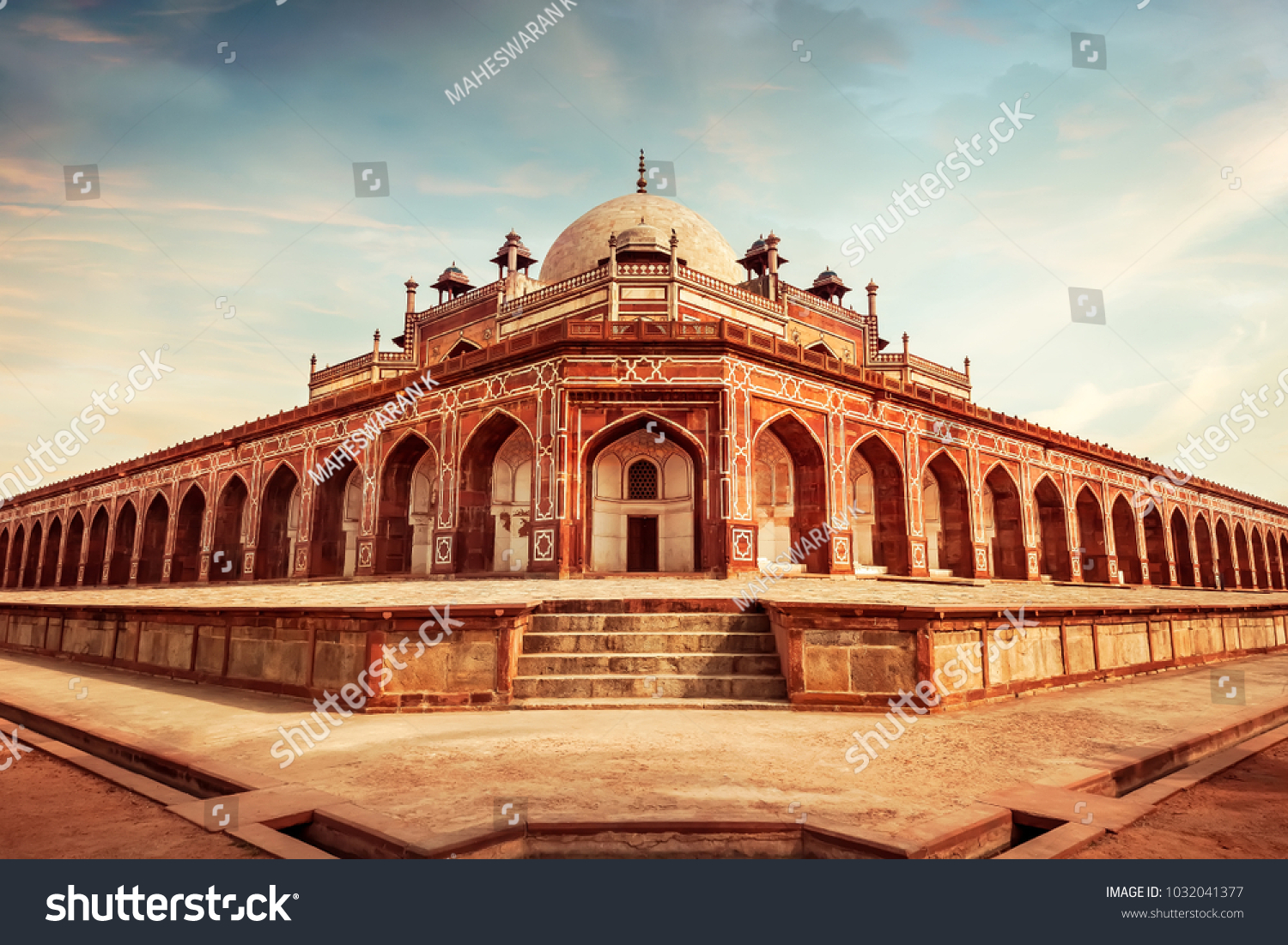 Humayun's tomb, built in the 16th century; is the resting place of the Mughal Emperor Humayun in Delhi, India. It is a UNESCO World Heritage site. #1032041377