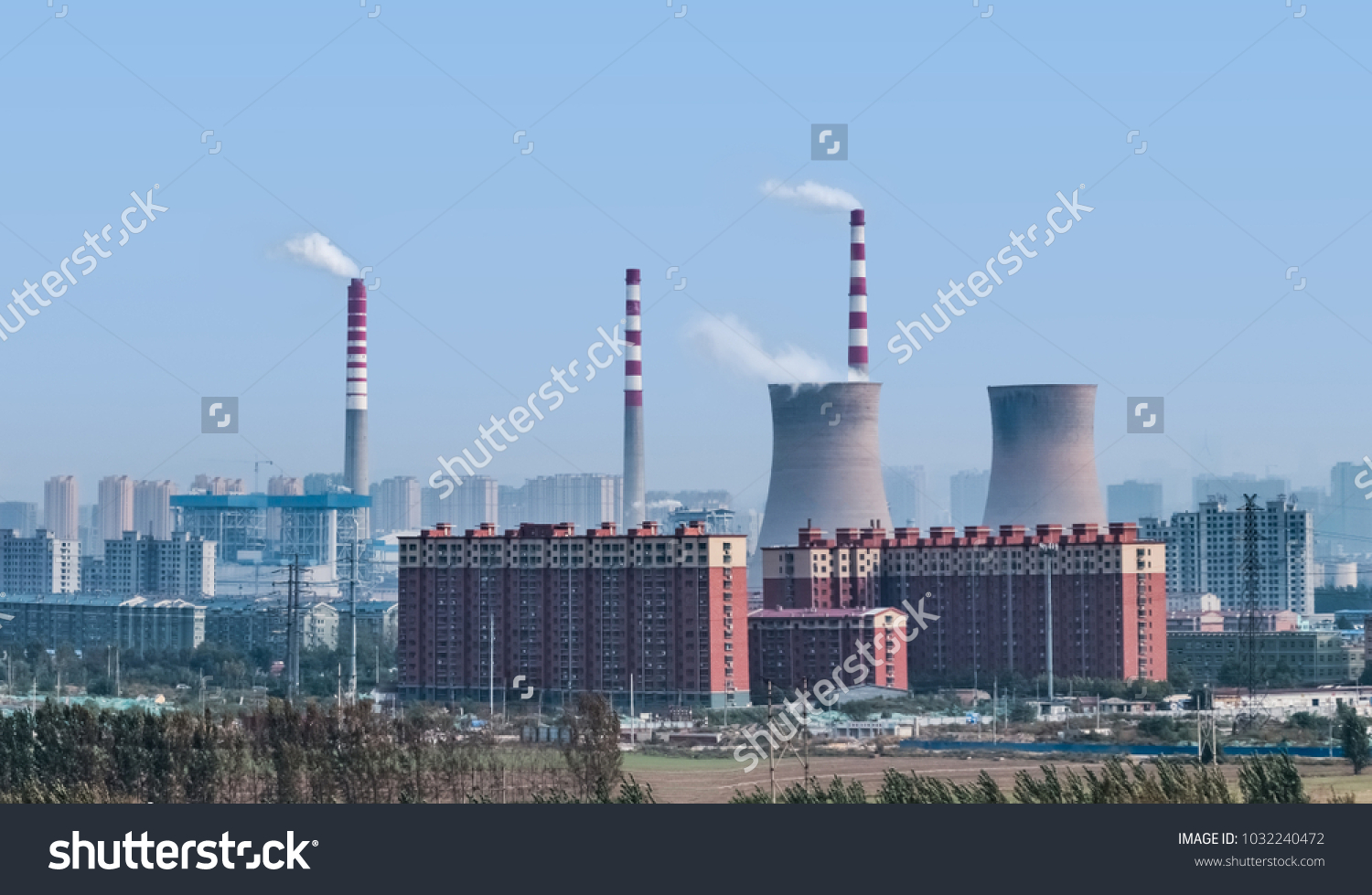 Jinan City, Shandong Province thermoelectric industrial building landscape #1032240472