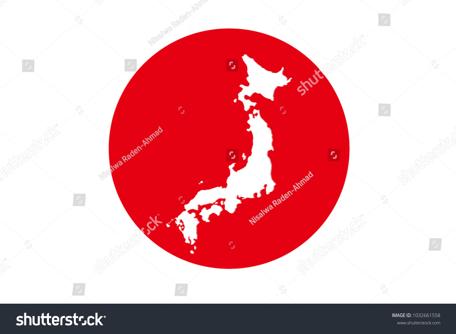 White Japan map on red background - Royalty Free Stock Vector ...