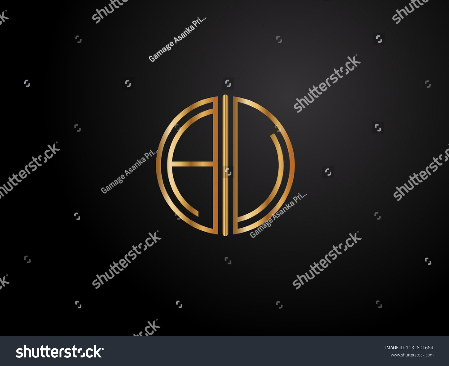 AU circle shape gold color design - Royalty Free Stock Vector ...