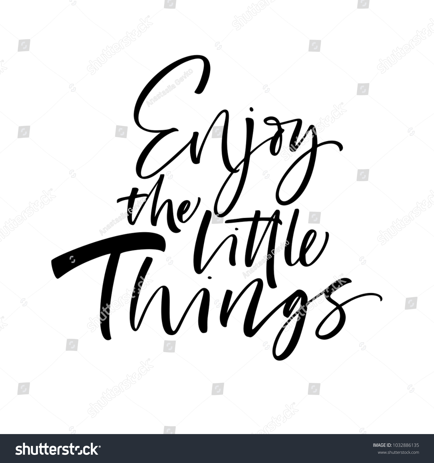 Enjoy the little things phrase. Ink illustration Royalty Free Stock