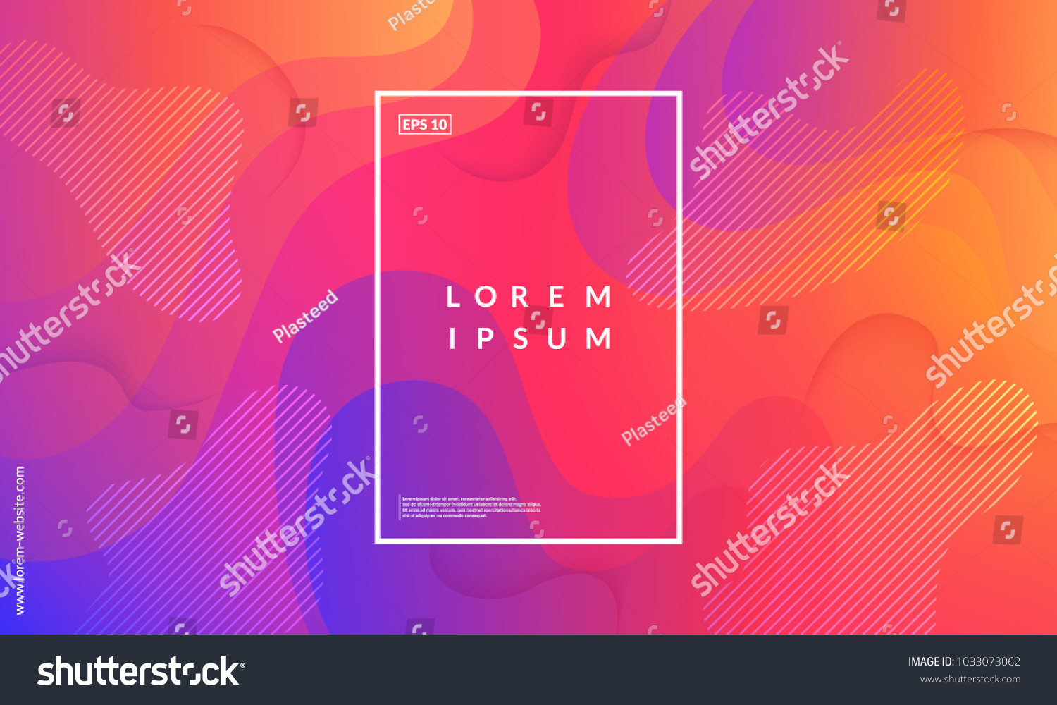 Colorful geometric background. Fluid shapes composition. Eps10 vector. #1033073062