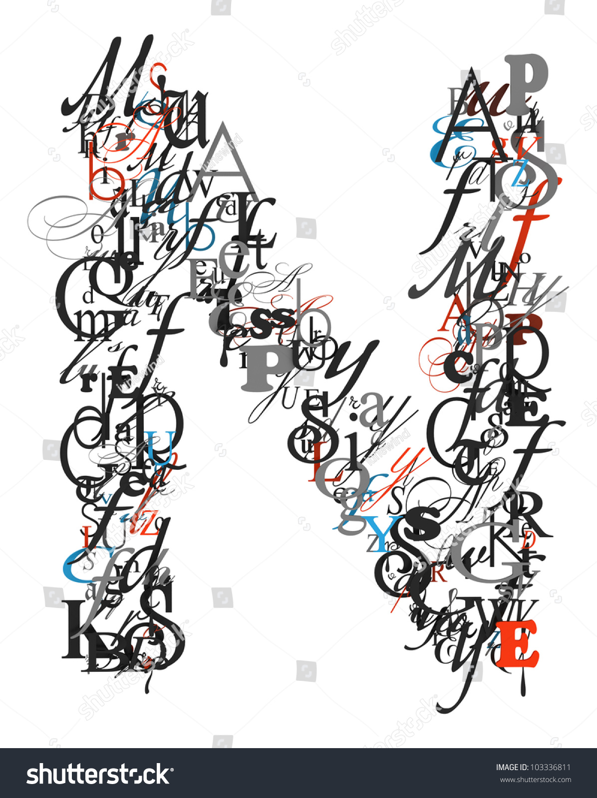 Royalty free Letter N alphabet from different font… Royalty free Letter N alphabet from different font…