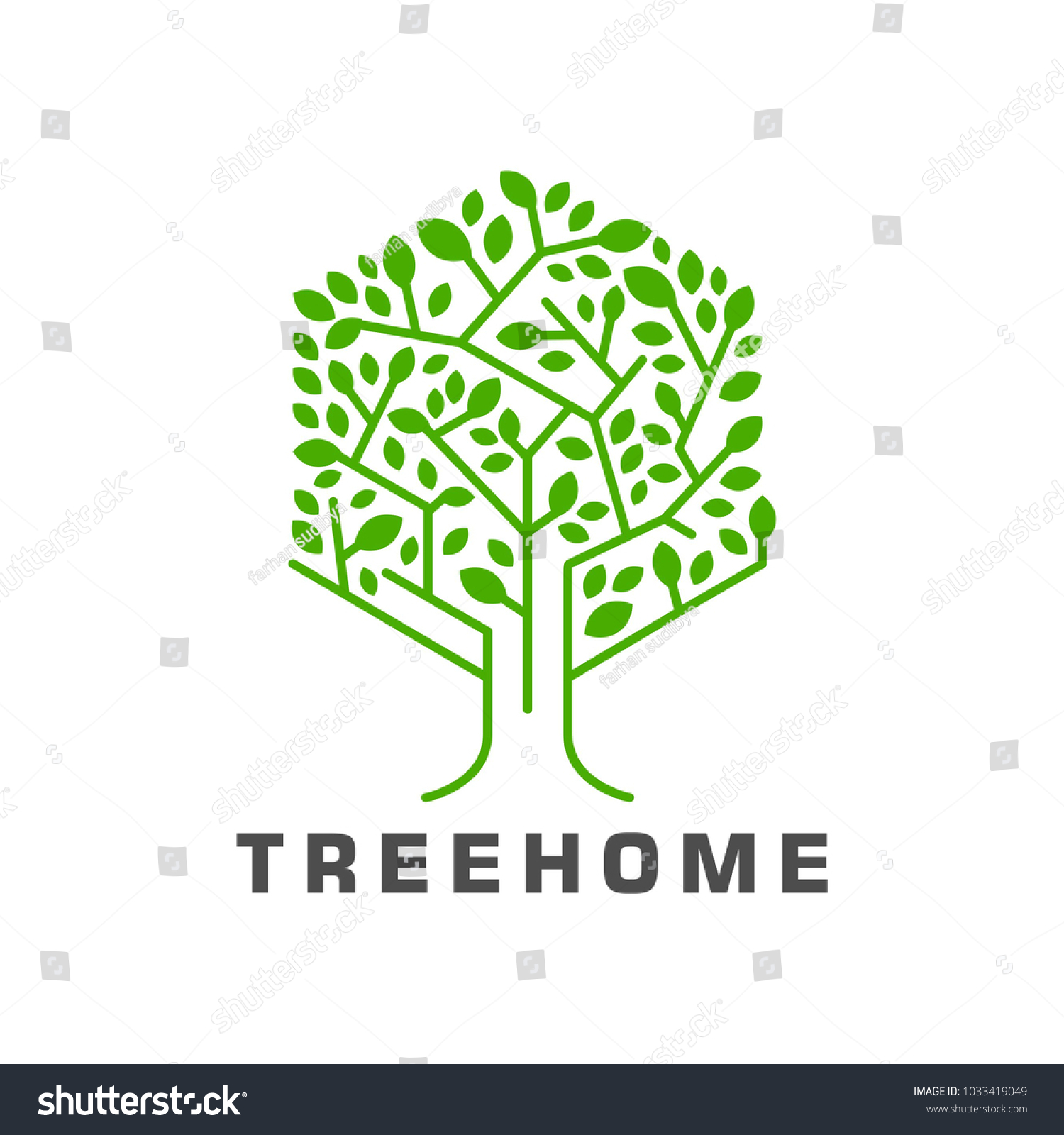 hexagon tree logo icon - Royalty Free Stock Vector 1033419049 - Avopix.com