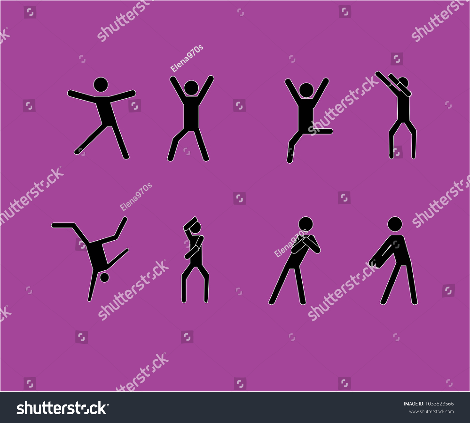 Stick figures in dance.  Poses. #1033523566