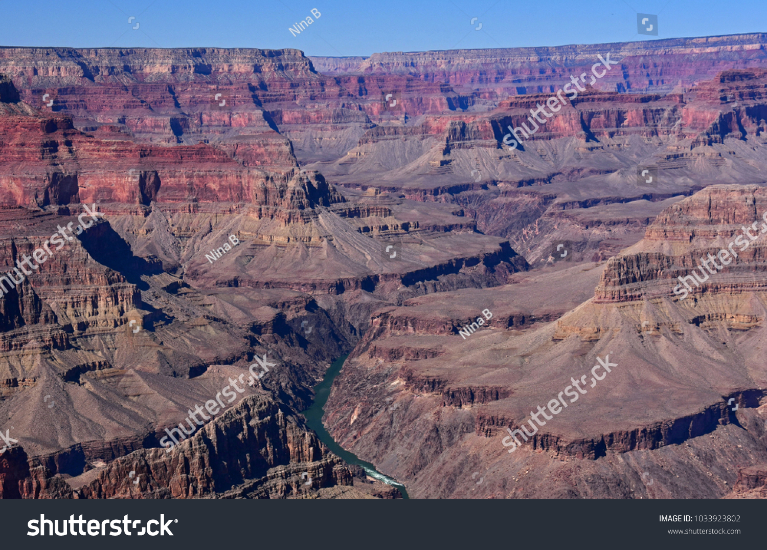 overlooking the expansive south rim of  the grand canyon and the colorado river form hermit's rest road,  in arizona #1033923802