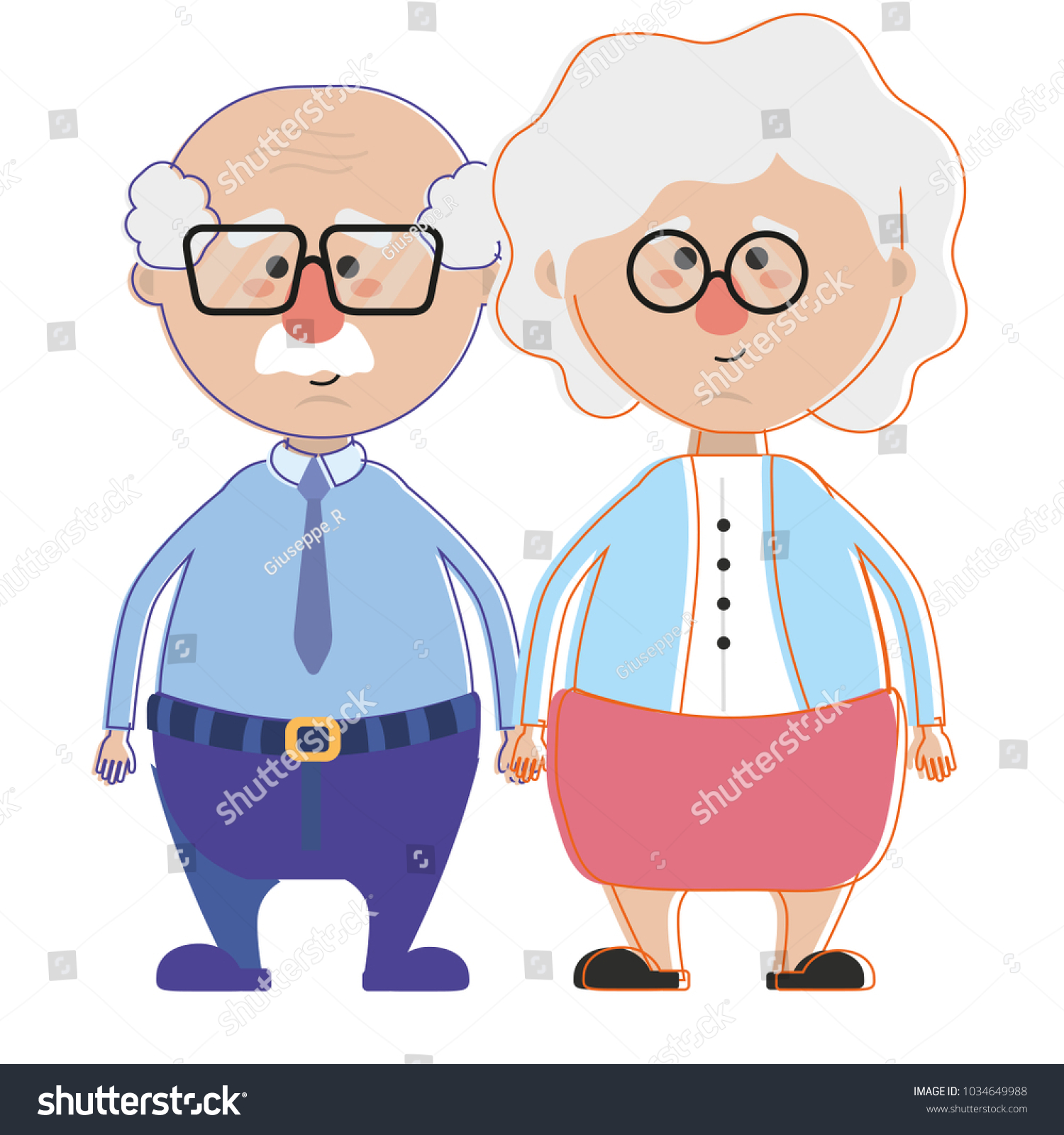 Grandparents cartoon design - Royalty Free Stock Vector 1034649988 ...