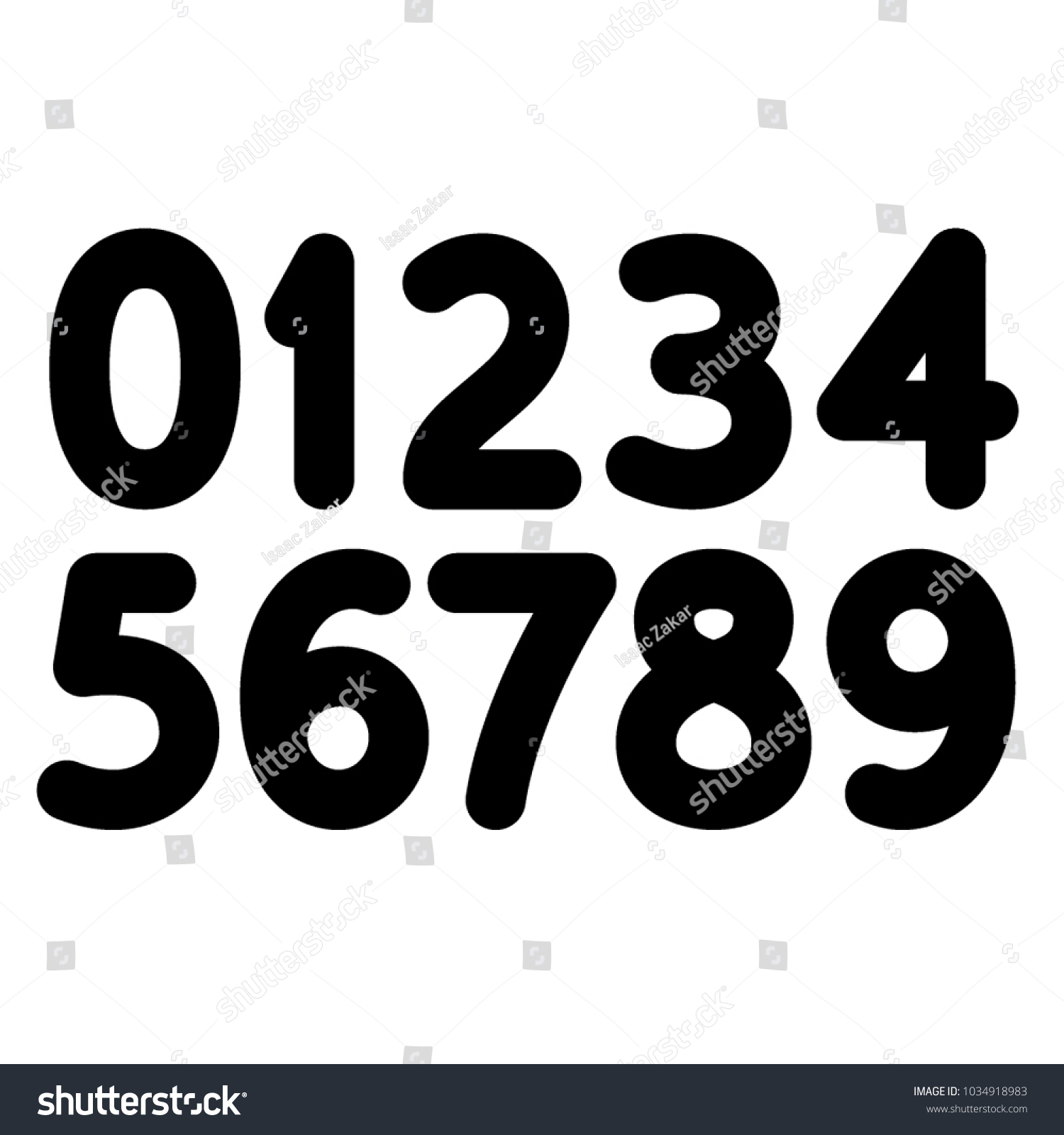 Vector thick editable stroke line numbers - Royalty Free Stock Vector ...