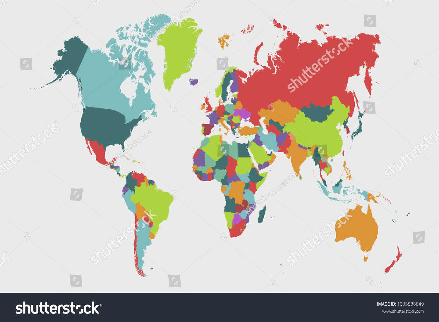 Political world map - Royalty Free Stock Vector 1035538849 - Avopix.com