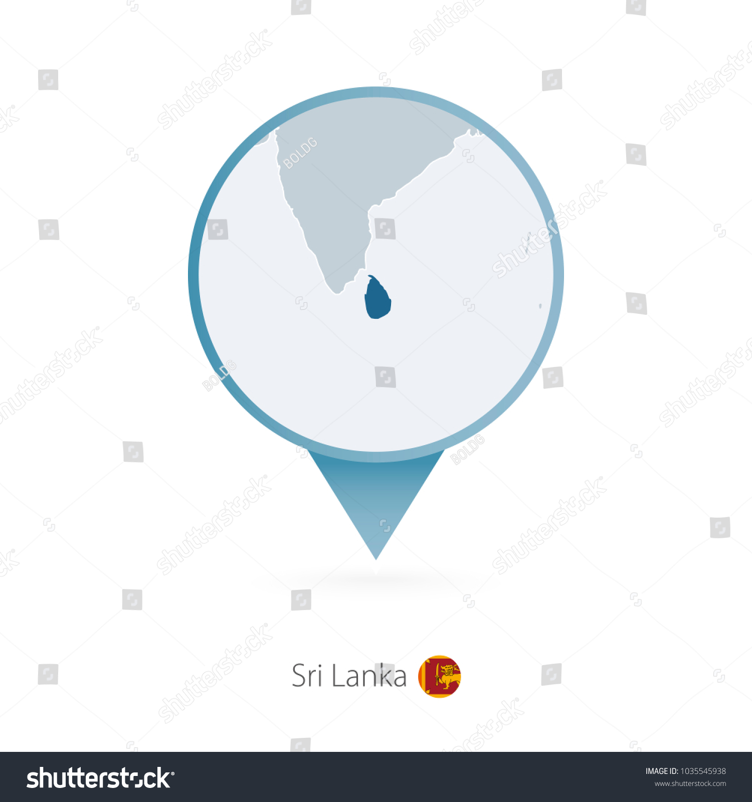 Map Pin With Detailed Map Of Sri Lanka And Royalty Free Stock Vector   Avopix 1035545938 