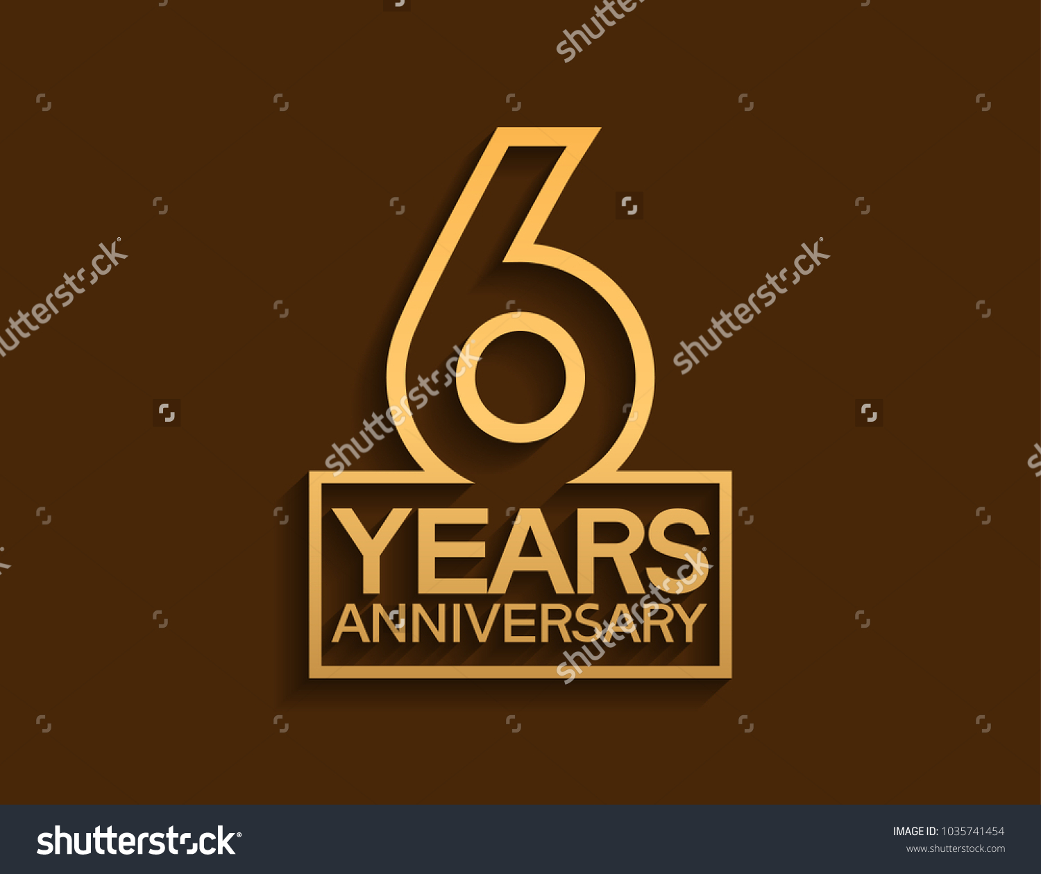 6 years anniversary design line style with - Royalty Free Stock Vector ...