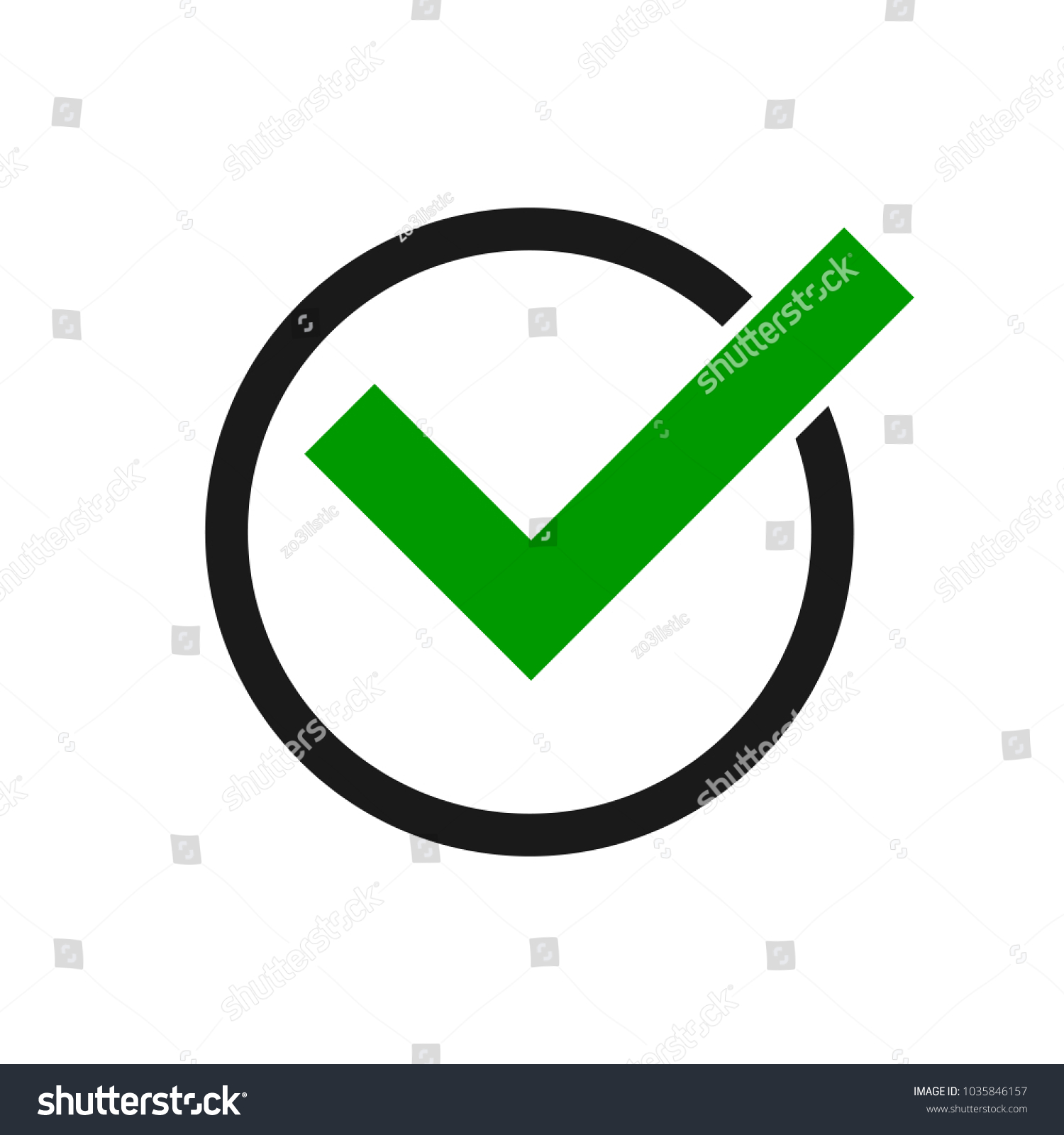 Green Check Mark Icon In A Black Circle Check Royalty Free Stock Vector Avopix Com