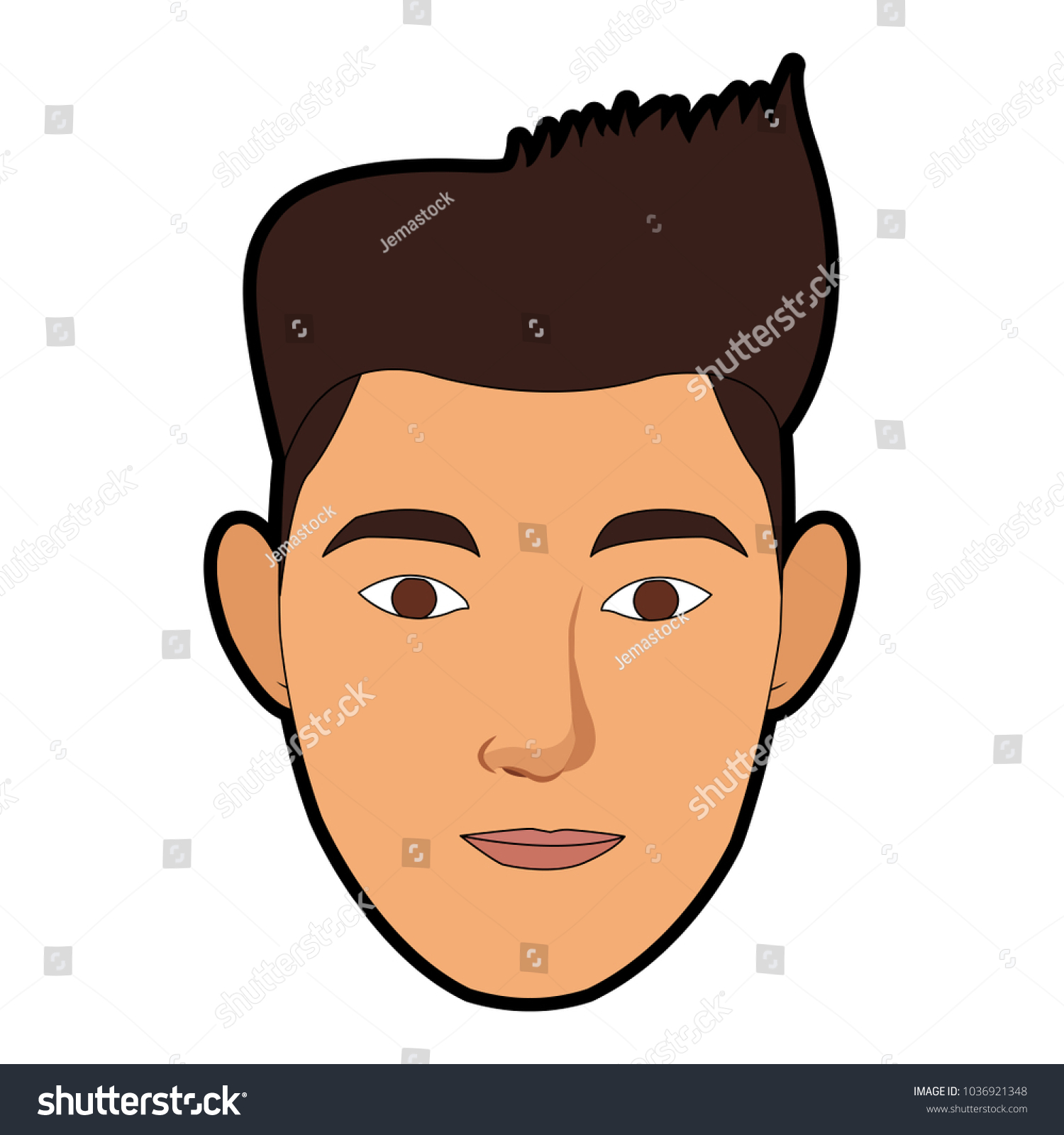 Man face cartoon - Royalty Free Stock Vector 1036921348 - Avopix.com