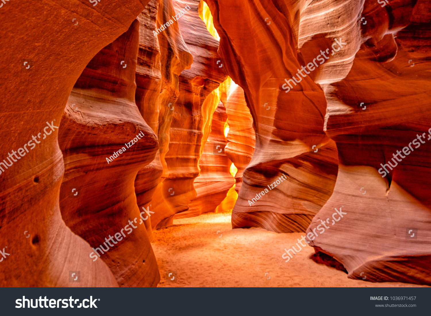 Antelope Canyon lights and rocks arizona usa #1036971457