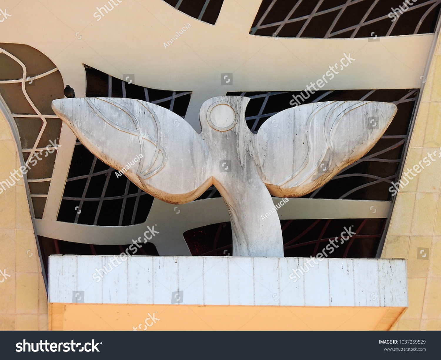 Brasilia, Brazil, June 21, 2017. Close-Up of Brasilia's Liberty Pantheon Dove Sculpture #1037259529