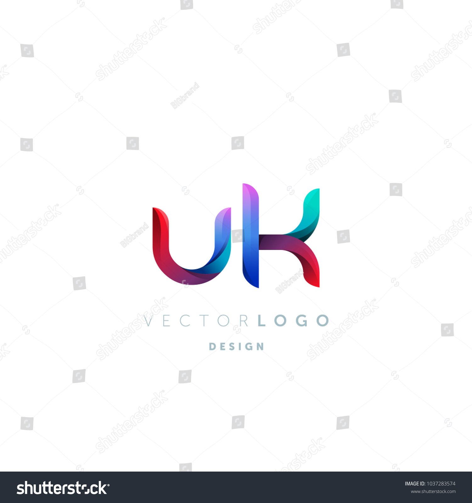 Letters U K, U &amp; K logo, multi colour letters - Royalty Free Stock ...