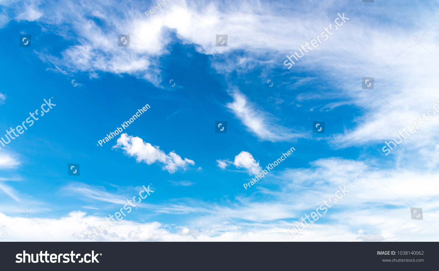 Blue sky with white clouds,Summer concept or Natural concept, Blue sky moving with white clouds. #1038140062