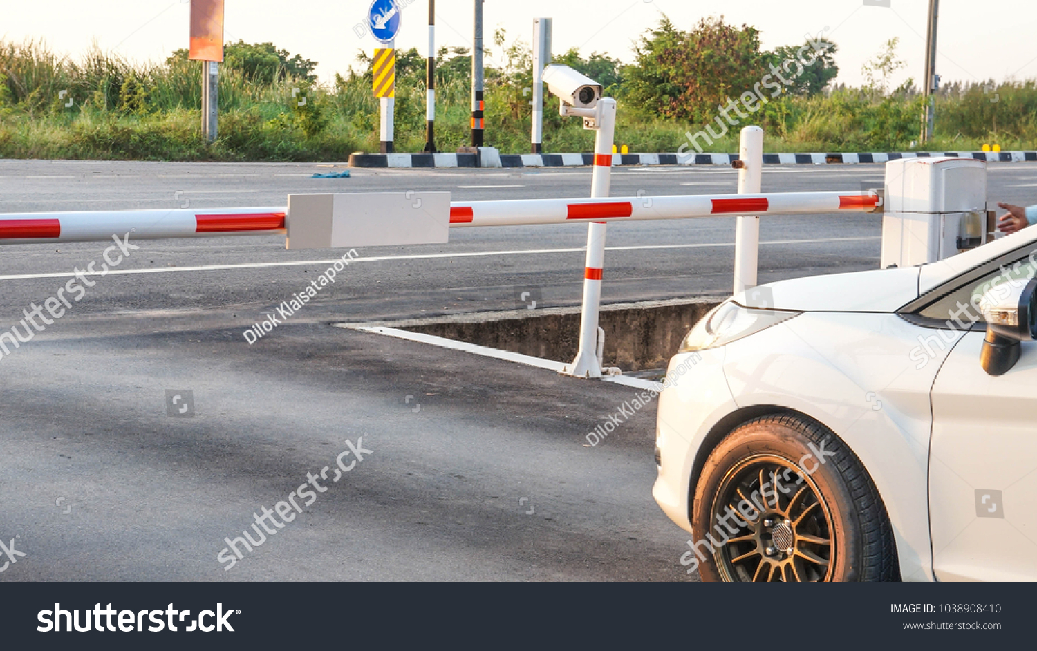 car and barrier, automatic entry system #1038908410