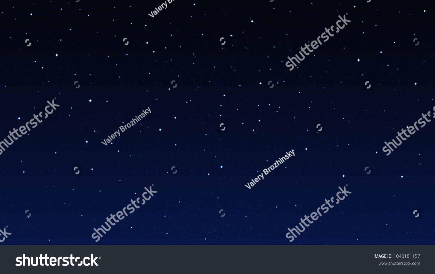 Night starry sky, dark blue space background with stars #1040181157