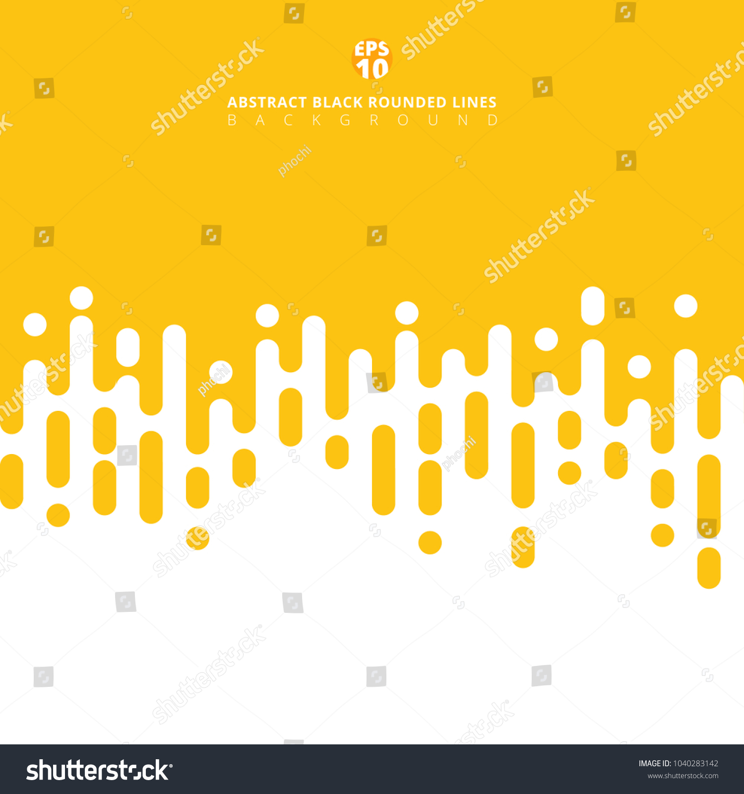 Abstract yellow mustard Rounded Lines Halftone Transition. Vector Background Illustration #1040283142
