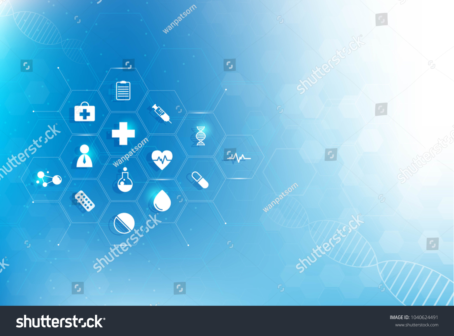 health care and science icon pattern medical innovation concept background vector design. #1040624491