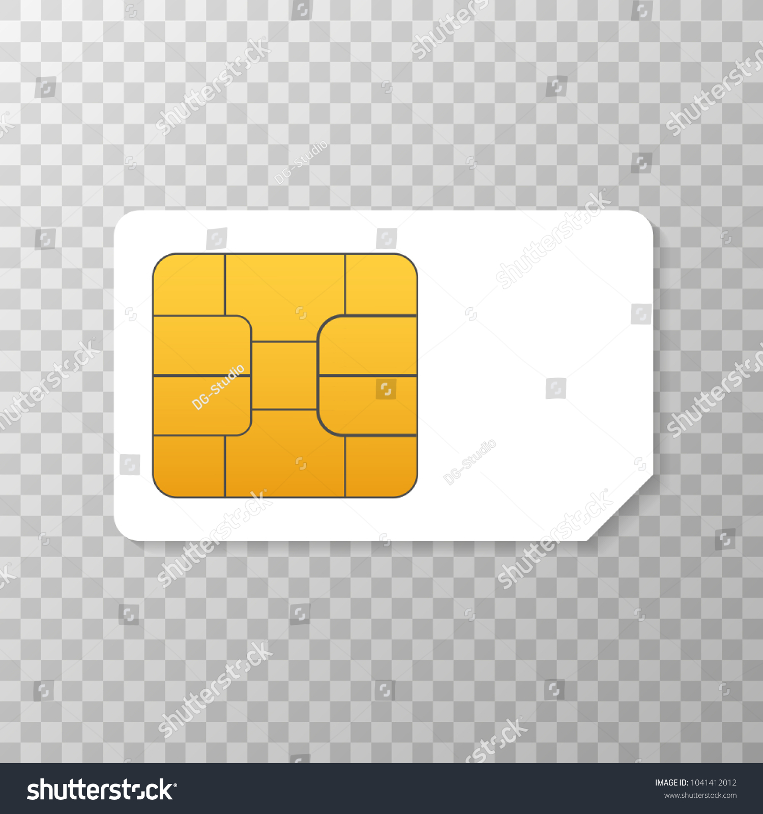 Vector Mobile Cellular Phone Sim Card Chip Isolated on Background. Vector stock illustration. #1041412012